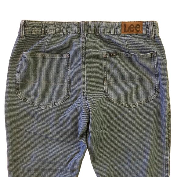 LEE Hickory Stripe Denim Utility Pants  Tapered leg Drawstring  SZ 8 - Picture 4 of 10